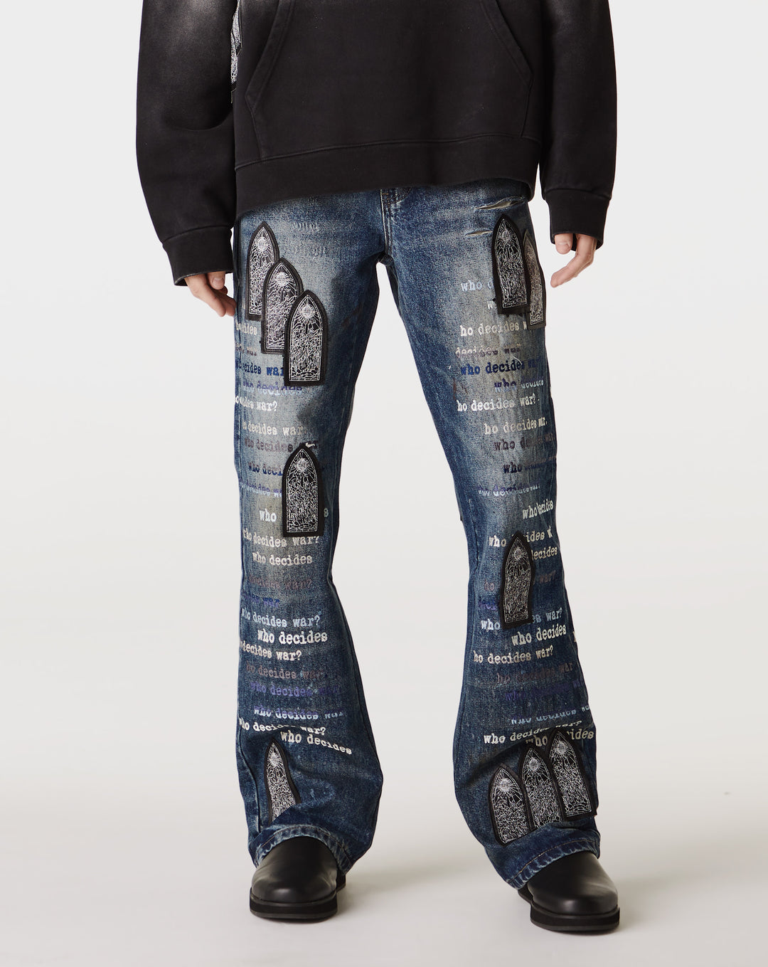 Who Decides War Scripture Denim  - XHIBITION