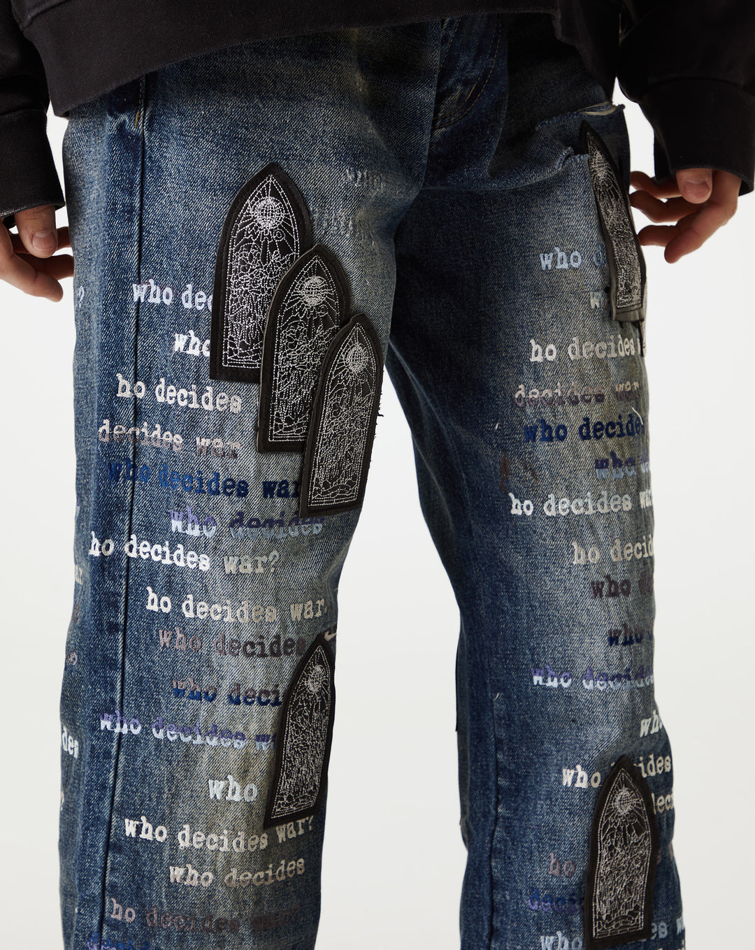 Who Decides War Scripture Denim  - XHIBITION