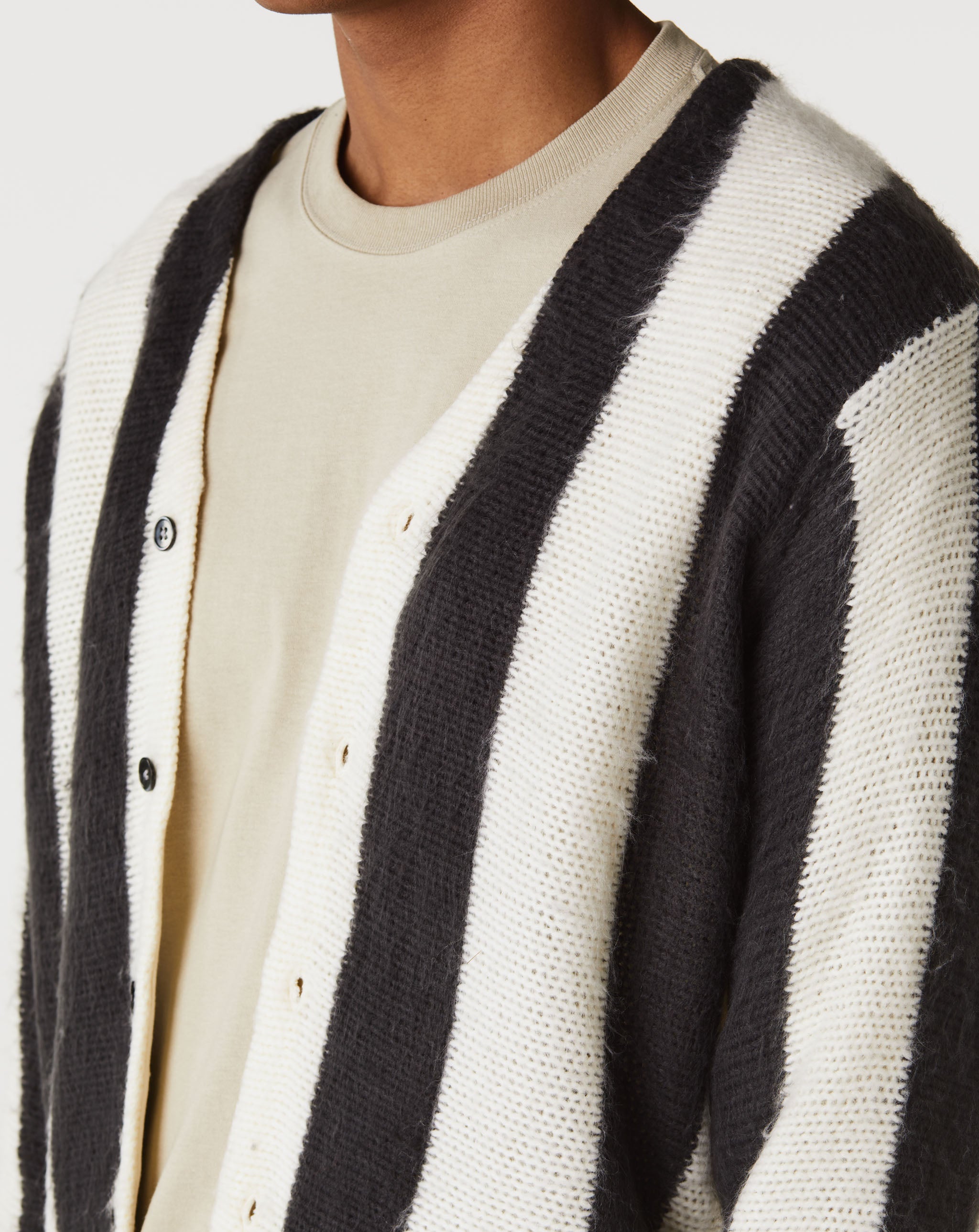 21aw stussy HORIZONTAL STRIPE CARDIGAN-