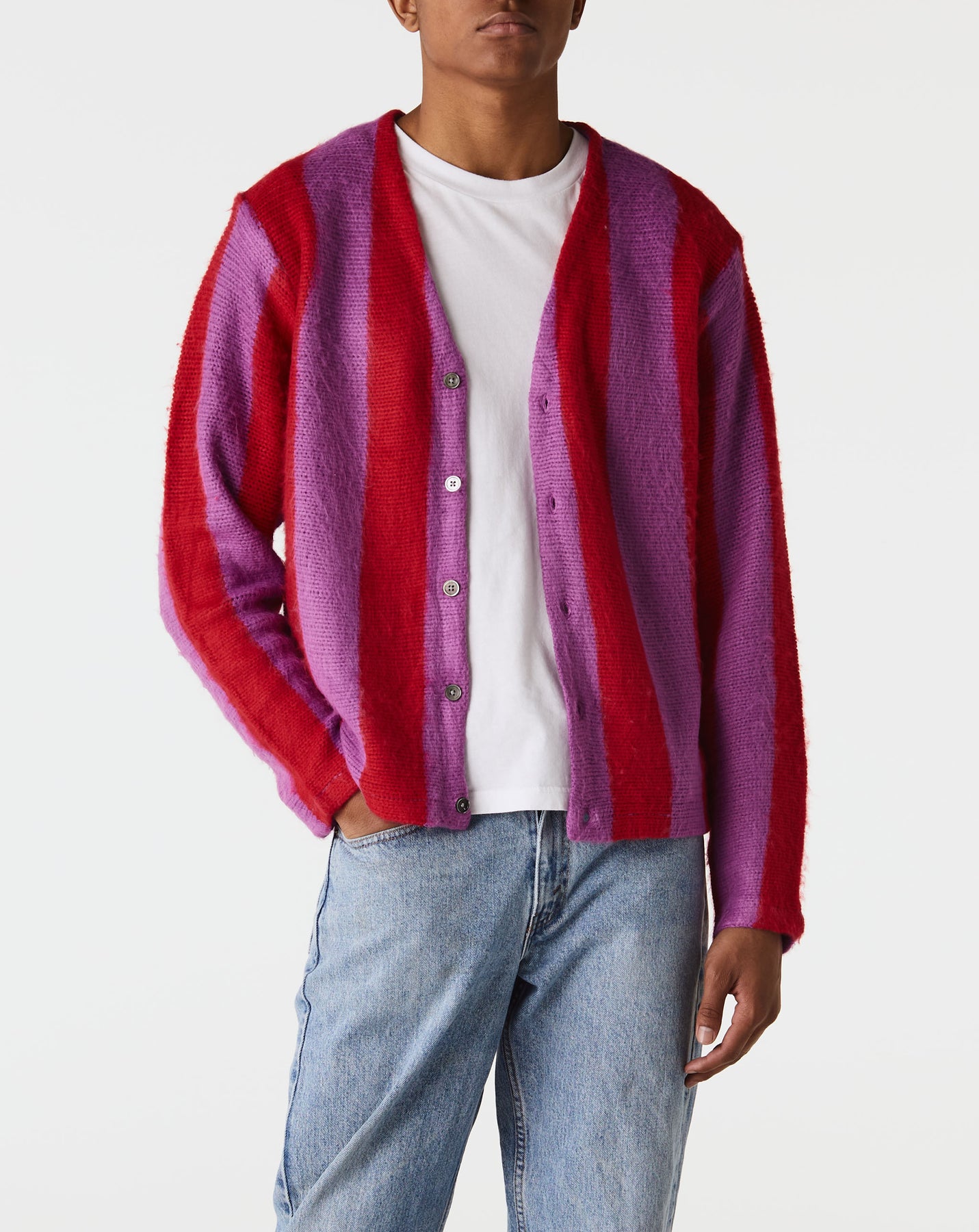 Stripe Brushed Cardigan – Xhibition