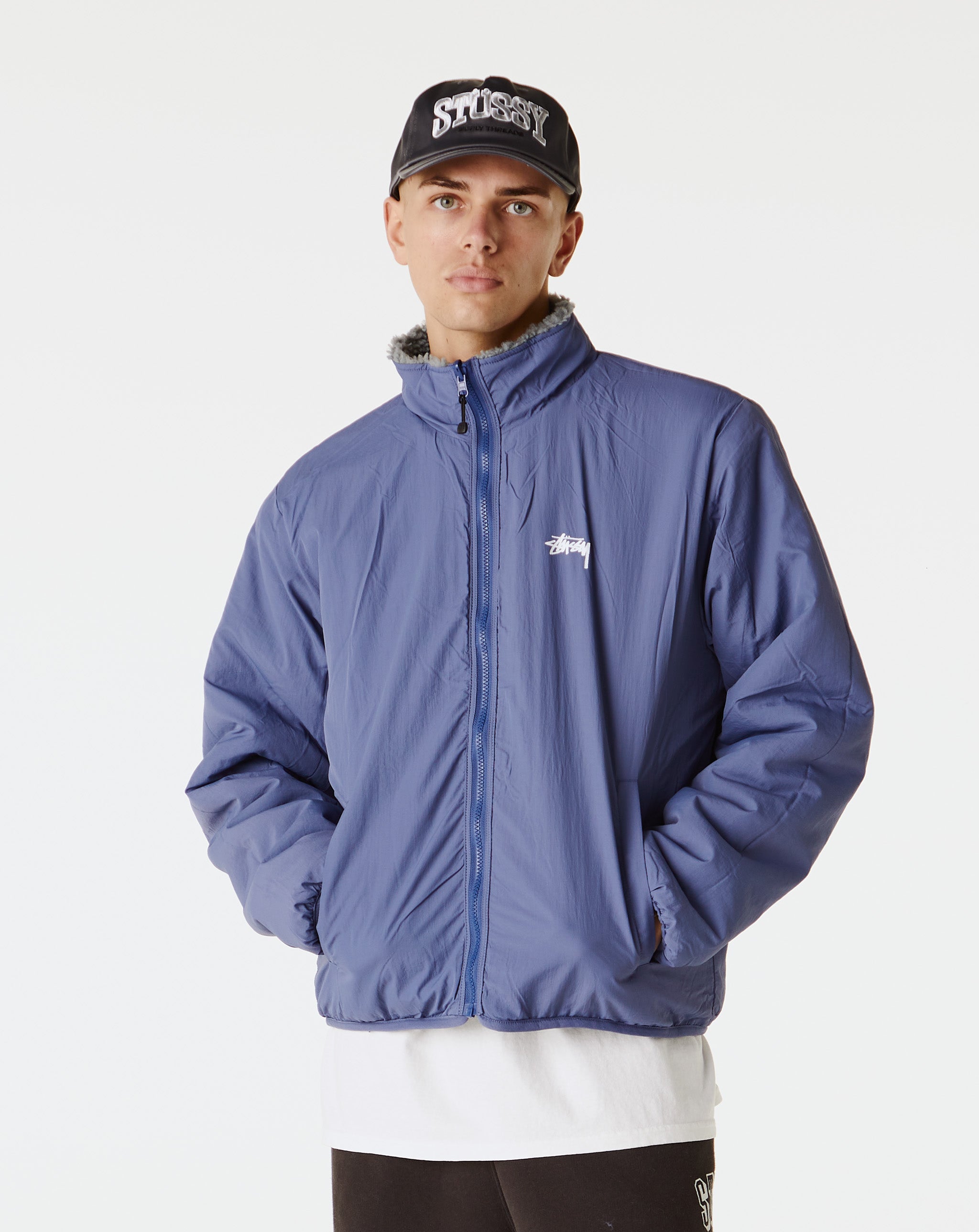 Stüssy - Sherpa Reversible Jacket - Bluestone – Xhibition