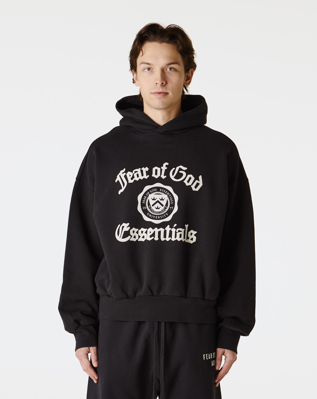 Fear of God Essentials Heavy Fleece Vintage Shrunken Hoodie - XHIBITION