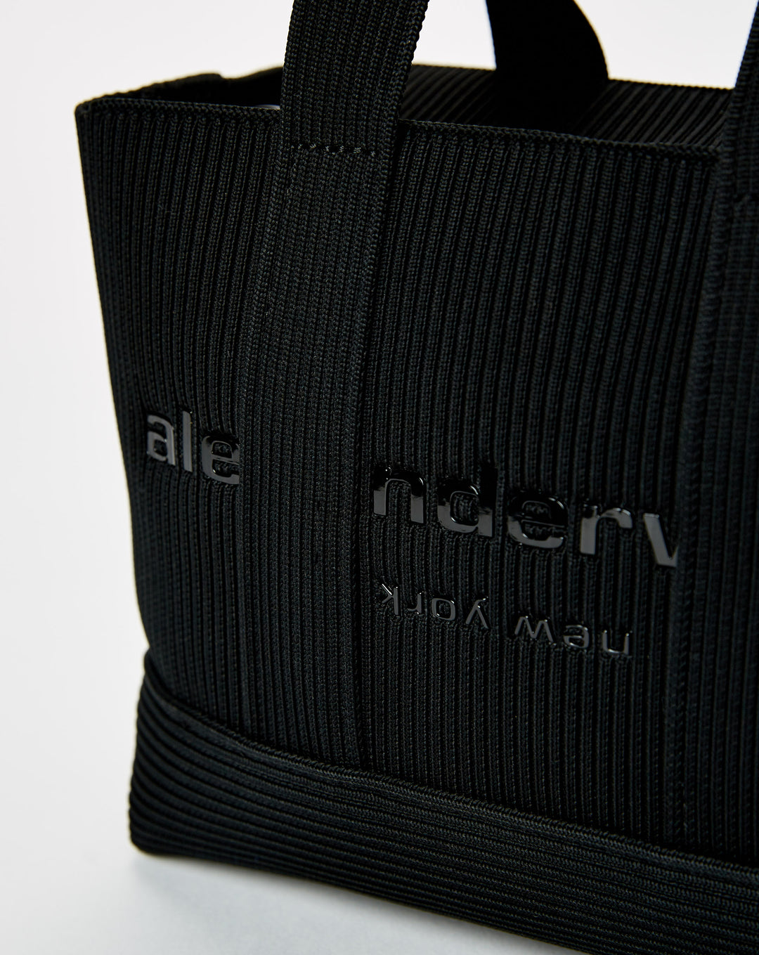 alexanderwang ryan medium tote bag in rib knit BLACK