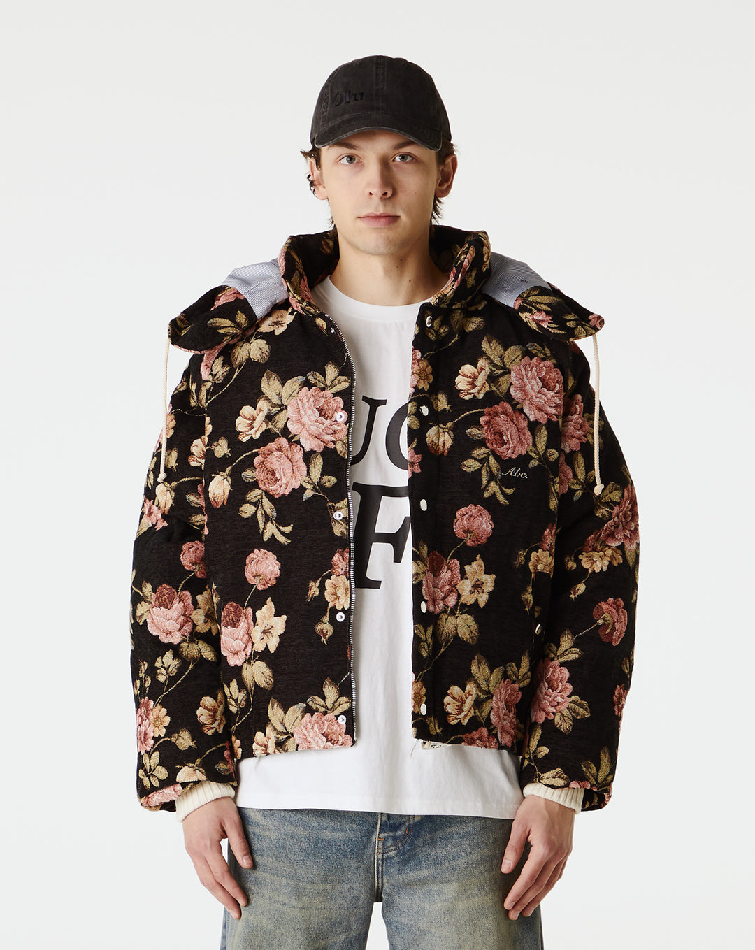 Advisory Board Crystals Floral Jacquard Puffer Jacket - XHIBITION