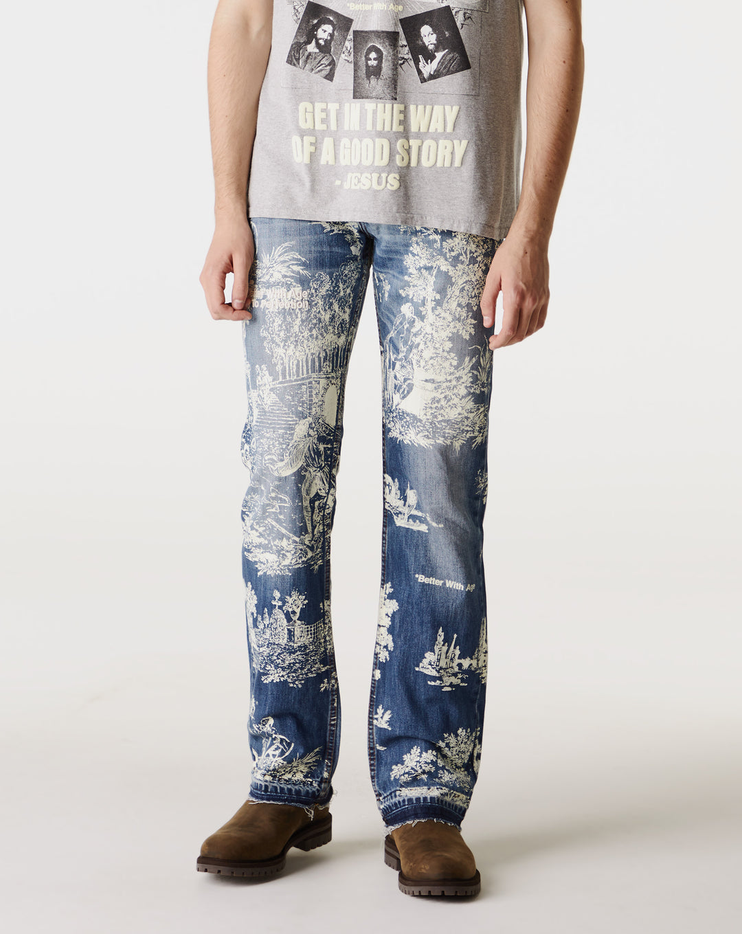 *Better With Age Teresa Denim pants motif  - Cheap Urlfreeze Jordan outlet