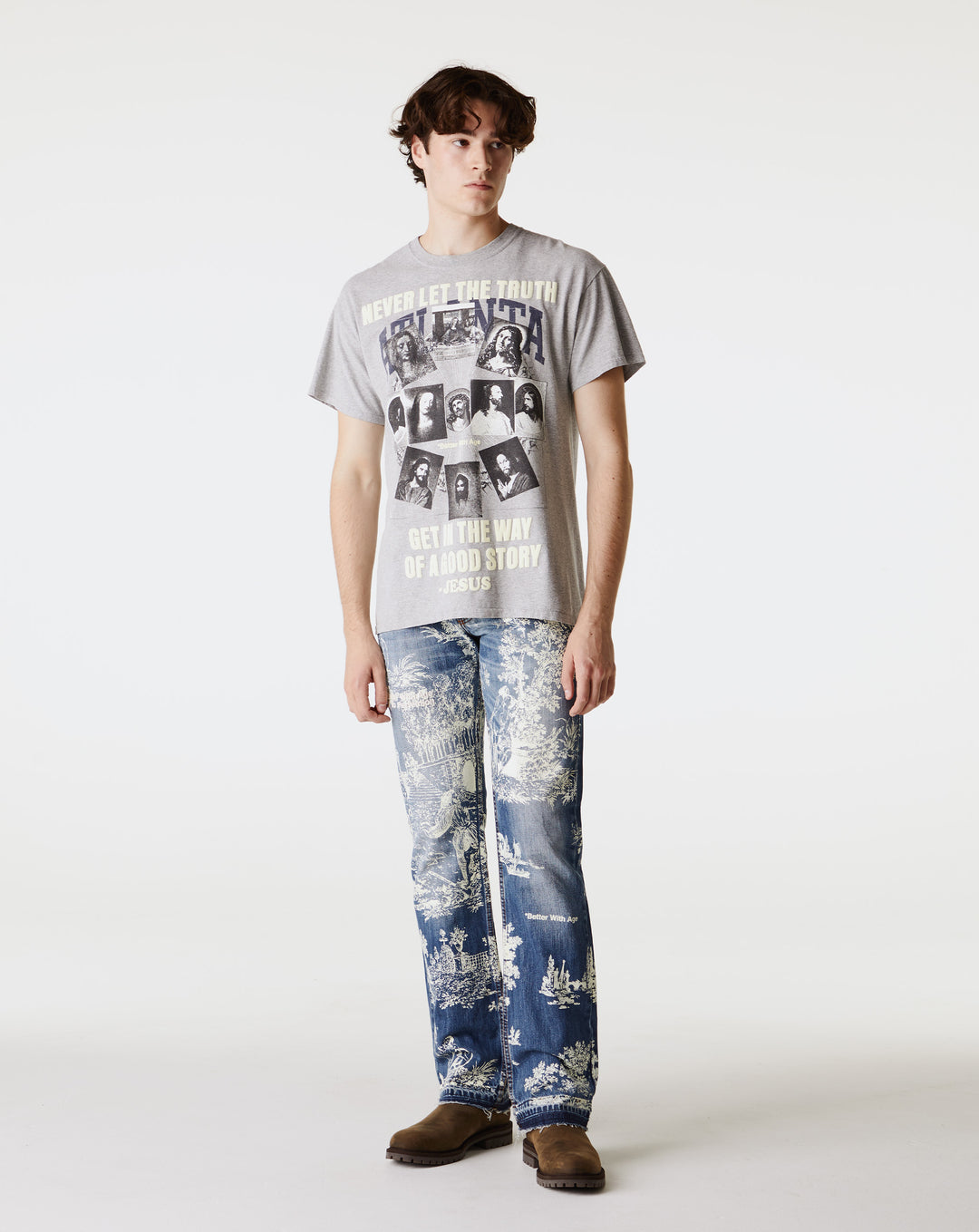 *Better With Age Teresa Denim pants motif  - Cheap Urlfreeze Jordan outlet