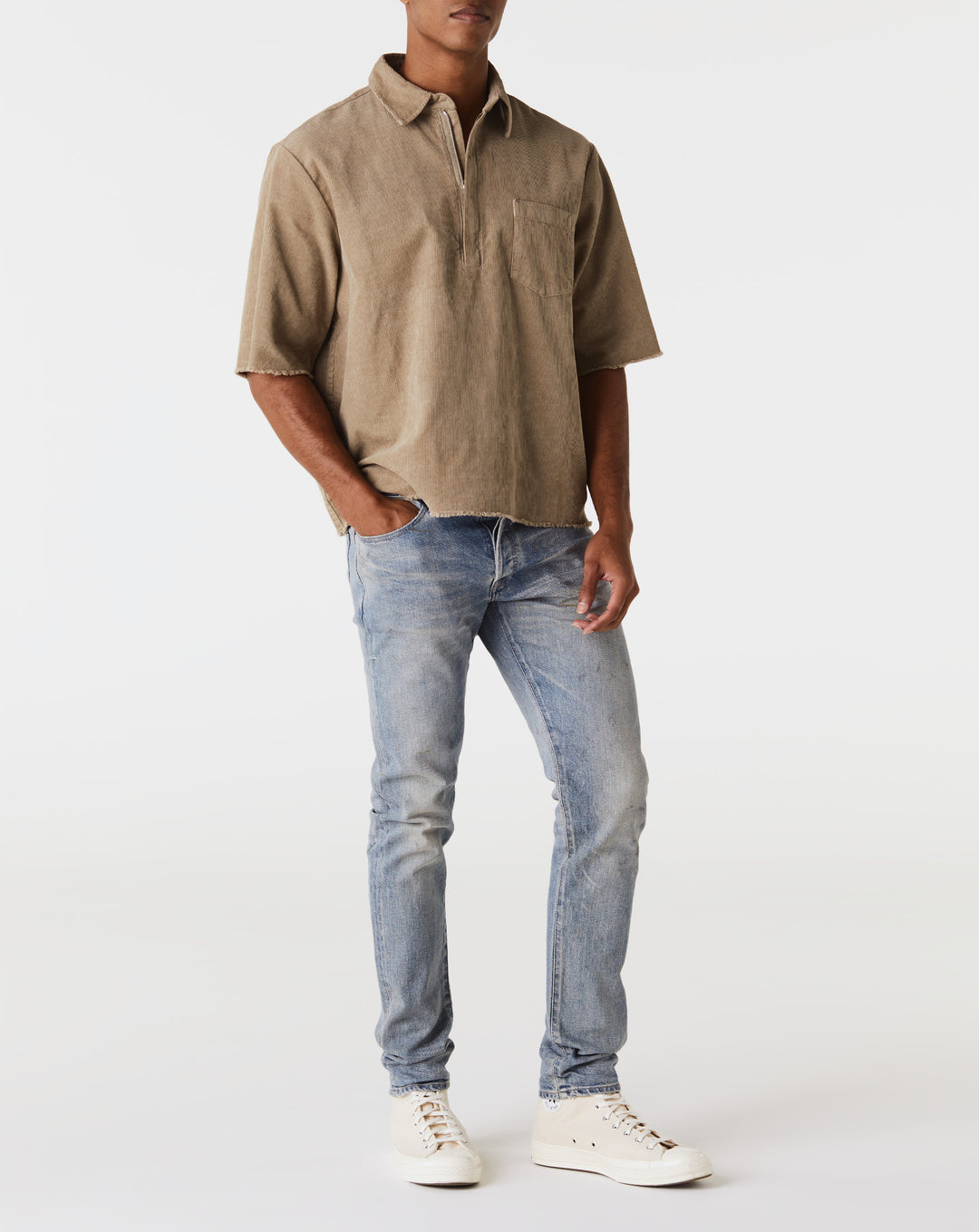 John Elliott Talladega Corduroy Short Sleeve 1/2 Zip  - XHIBITION