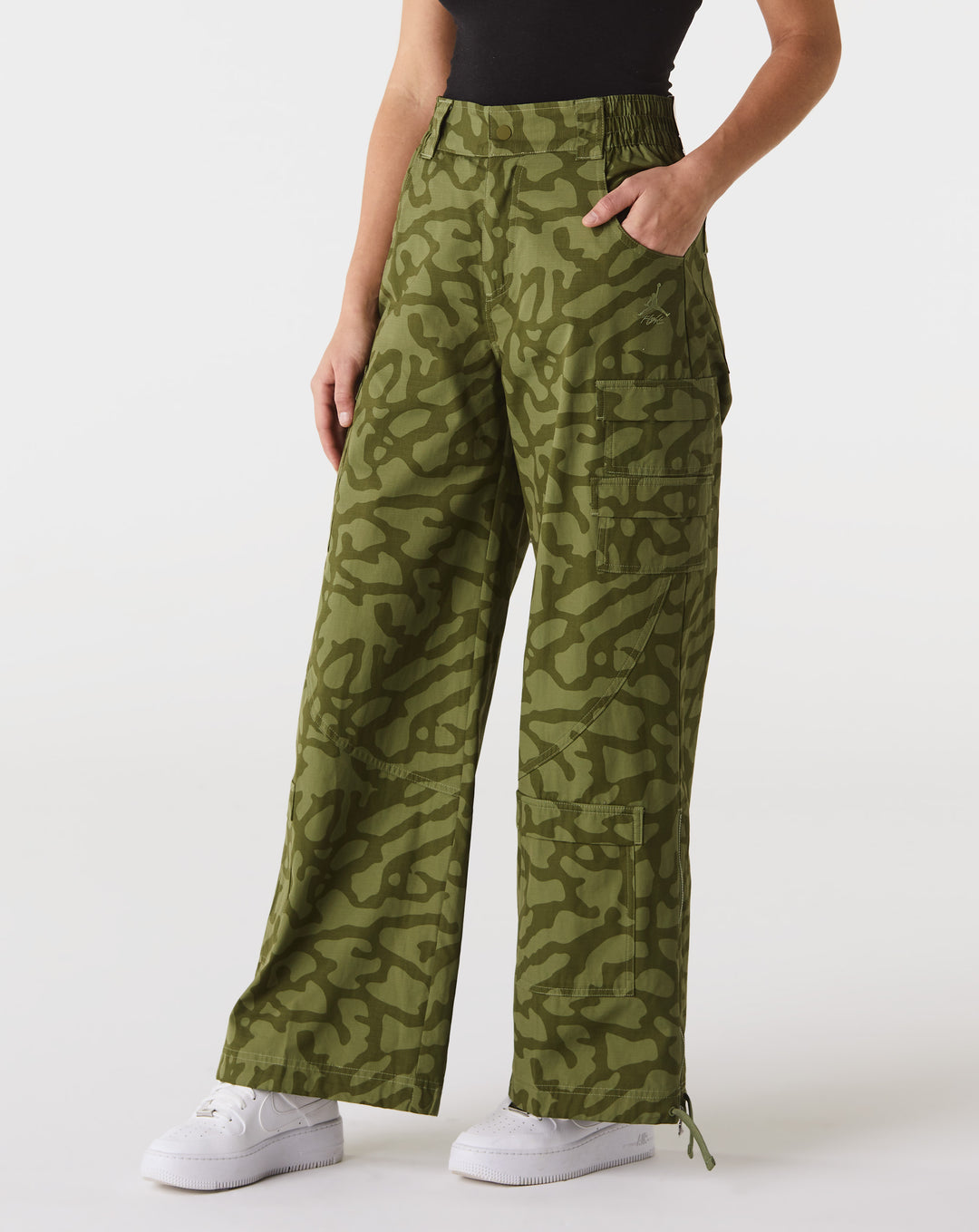 Green Flared Cargo Pants Camo Bellbottom Low Rise Trousers -  Finland