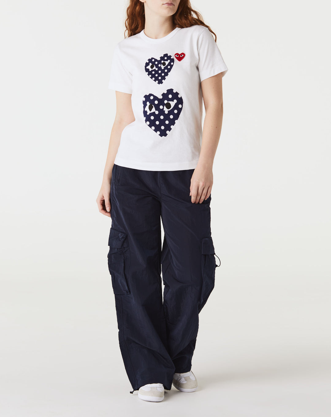 Comme des Garcons PLAY Women's Double Polka Dot Heart T-Shirt  - XHIBITION