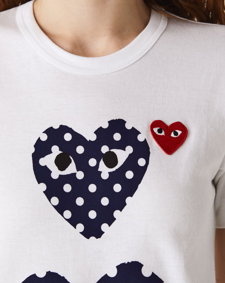 Comme des Garcons PLAY Women's Double Polka Dot Heart T-Shirt  - XHIBITION