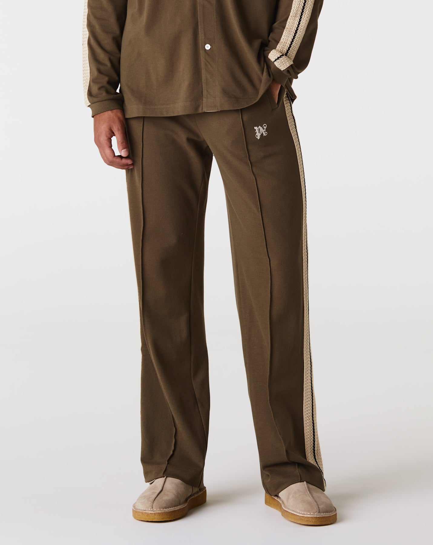 Nylon Monogram Track Trousers Olive