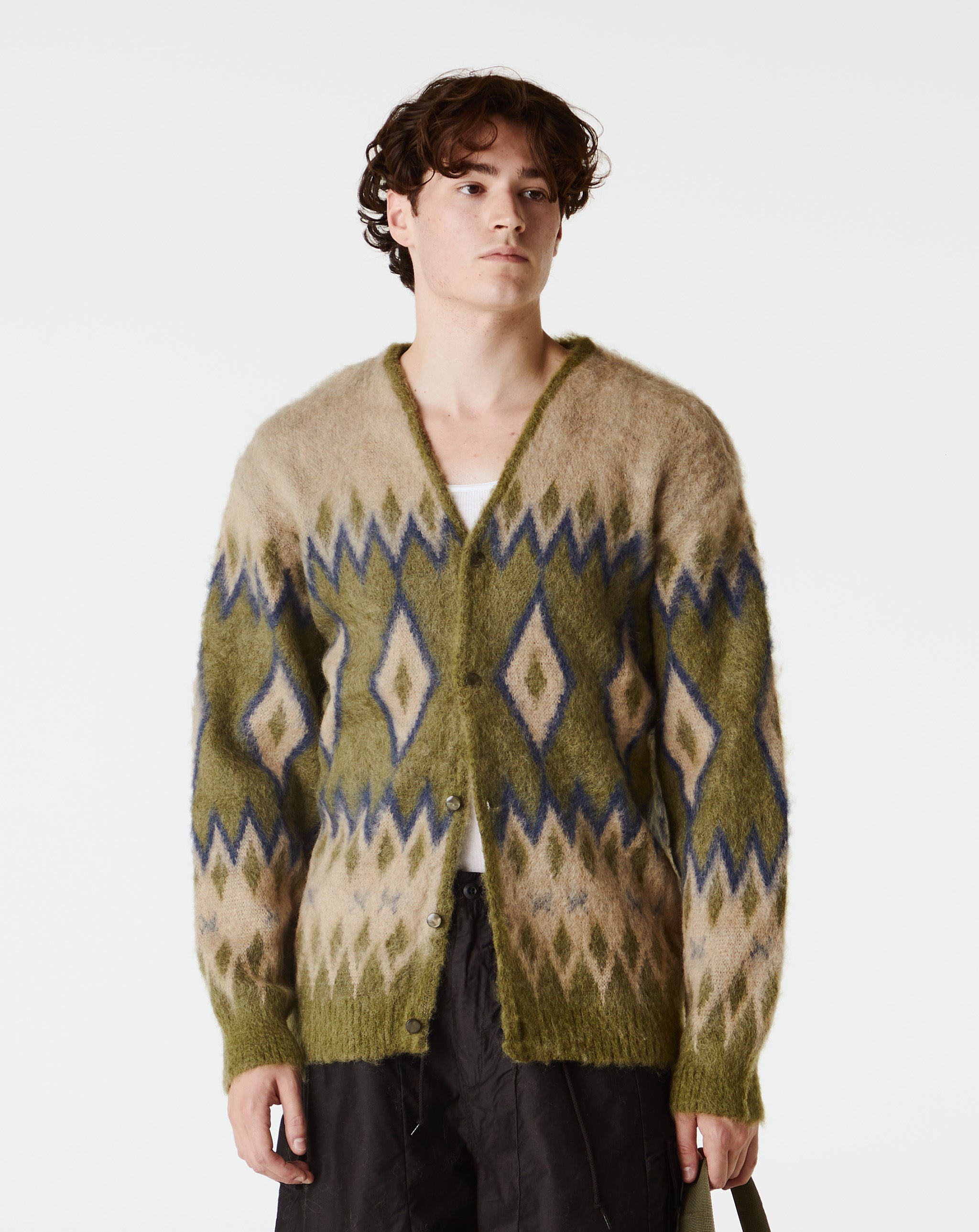 Needles - Diamond Mohair Cardigan - Olive – Xhibition