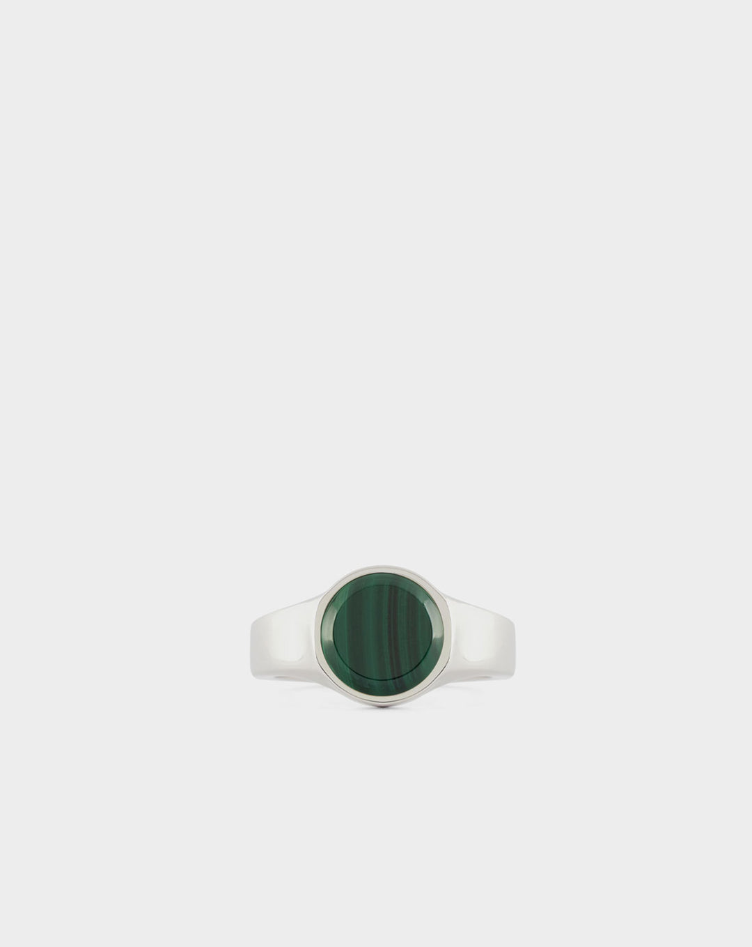 Serge DeNimes Silver Round Malachite Ring - XHIBITION