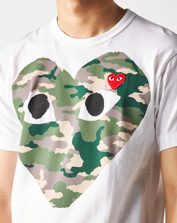 Comme des Garcons PLAY Big Camo Heart T-Shirt  - XHIBITION